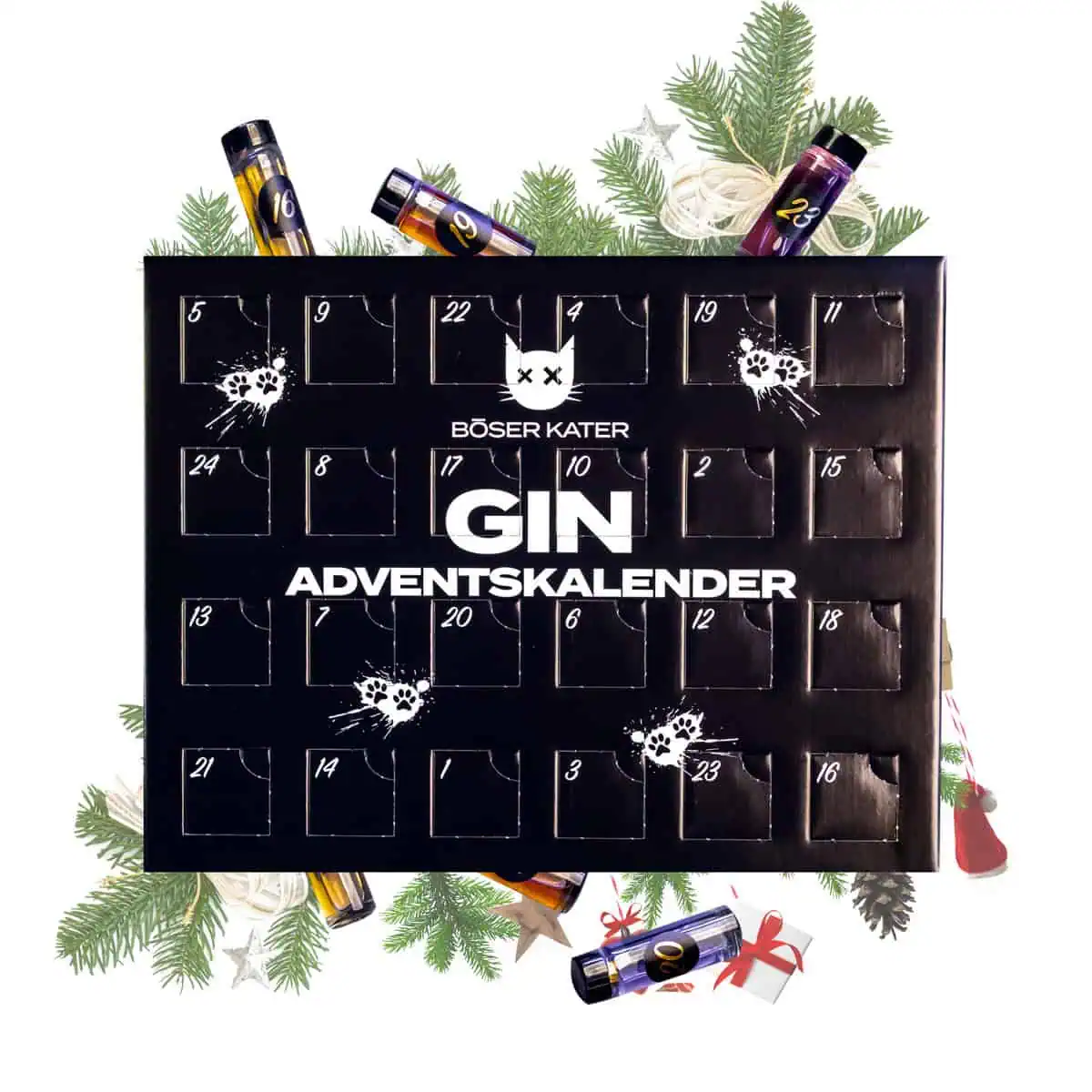 Böser Kater Gin Adventskalender mit Gin-Miniaturen & Begleitbroschüre